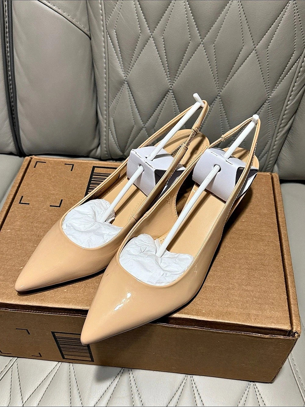 Calvin Klein Dainty Slingback Pump Heels Brown US 8.5